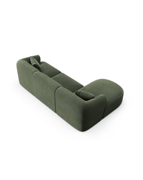 Talia Modulares Ecksofa aus Samt für 4 Personen, für rechts, 256 x 156 x 70 cm, Grün