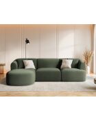 Canapé D'Angle Droit Velours Modulable Talia 4 Places Vert - 256x156x70 cm