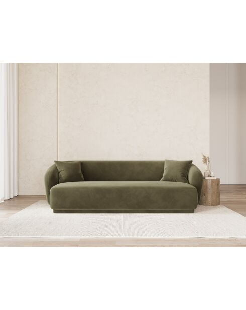 Canapé Velours Jane 3 Places Vert - 220x93x74 cm