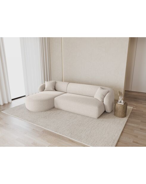 Canapé D'Angle Droit Jane 4 Places Beige Clair - 260x155x74 cm