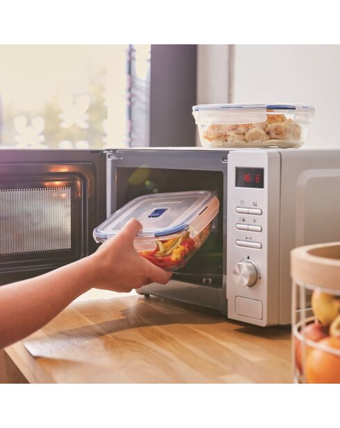 Set mit 3 luftdichten rechteckigen Glasboxen