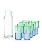 Funambule Set mit Karaffe und 8 blauen Wassergläsern — 1 l/32 cl