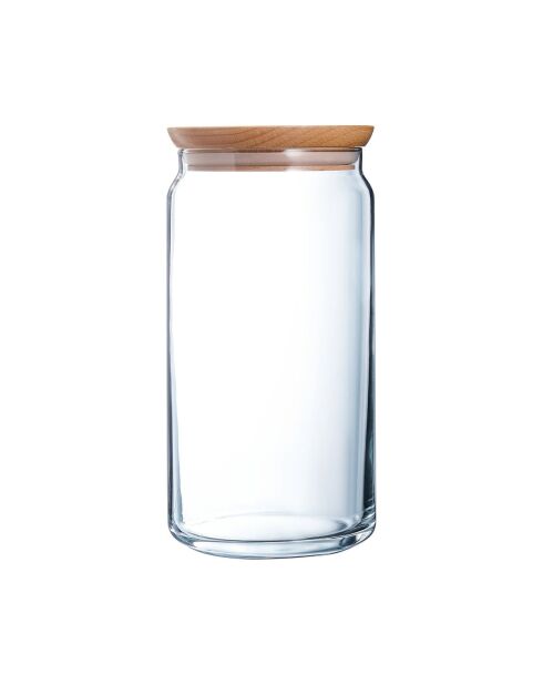 Glazen voorraadpot met houten deksel - 150cl