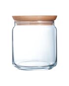 Tarro de vidrio de 75 cl con tapa de madera
