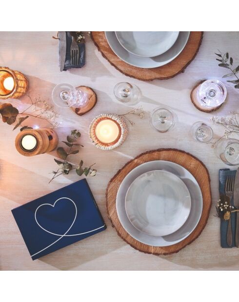 6 grijze soepborden met gemarmerd effect - D. 20 cm