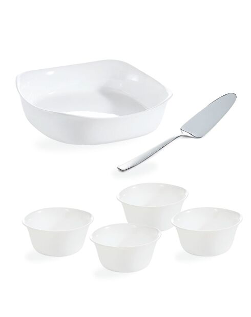 Gebakset: 1 ovenschaal + 4 ramekins + 1 taartvorm