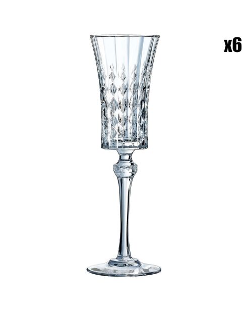 6 champagneglazen van 15 cl