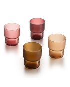 12 vasos de agua de vidrio tintado multicolor - 27 cl