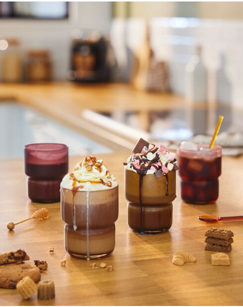 12 veelkleurige getinte glazen waterglazen - 27 cl