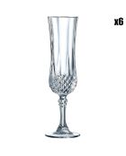 6 copas de champán ultra transparentes con diseño vintage - 12 cl