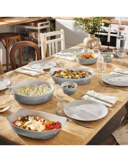 Piatto ovale culinario opale grigio - 32x20 cm