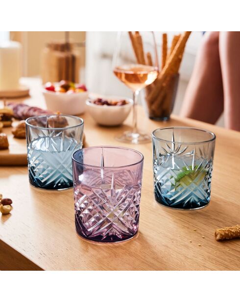 4 paarse waterglazen uit Salzburg - 30 cl