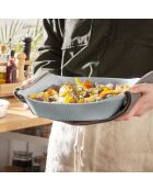 Piatto culinario rettangolare in opale grigio - 30x22 cm