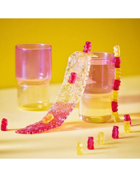 Candy Mix geel/roze waterglas - 32 cl