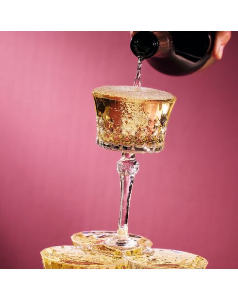 4 transparante Lady Diamond champagneglazen - 23 cl