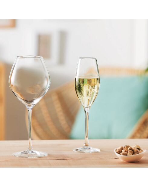 6 Verres à pied Cabernet Vins Jeunes transparents - 35 cl