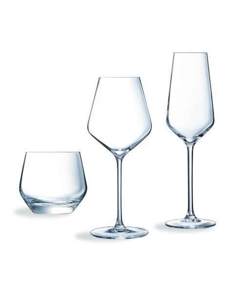 Set Ultimate de vidrio transparente, 18 piezas
