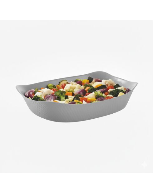 Rechthoekige grijze culinaire opaalschaal - 34x25 cm