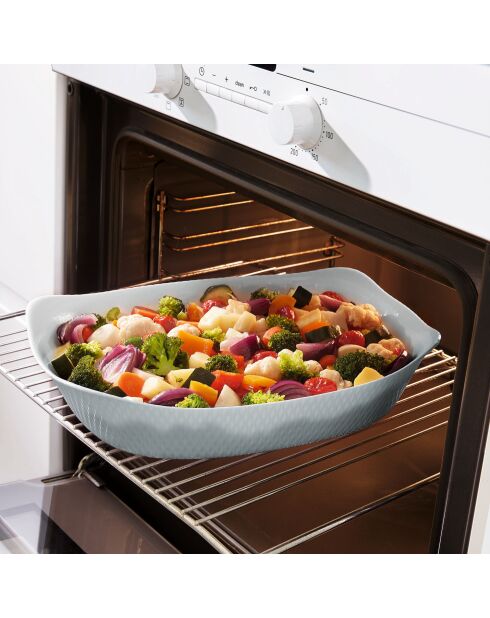 Rechthoekige grijze culinaire opaalschaal - 34x25 cm