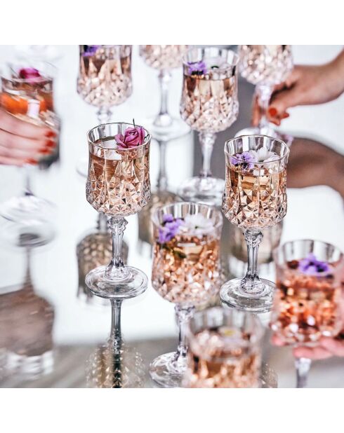 Set van Longchamp transparant glaswerk en waterglazen - 16 stuks