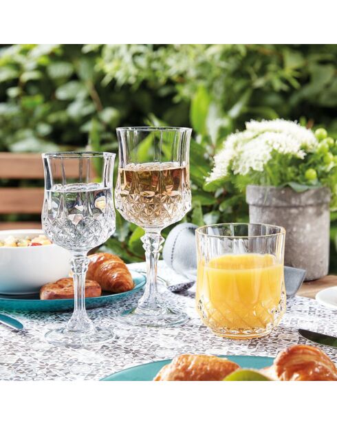 Set van Longchamp transparant glaswerk en waterglazen - 16 stuks