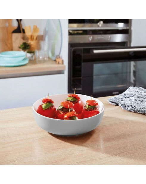 Piatto culinario rotondo in opale grigio - D.22 cm