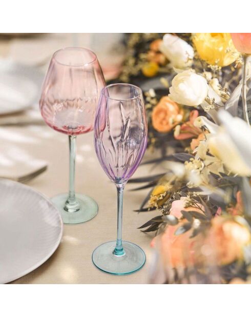 4 Champagnerflöten in Wirbelfarben - 21cl