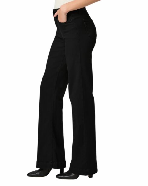 Leenah Ombre Jeans mit weitem Bein, schwarz