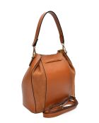 Isabella Cognac Beuteltasche aus Leder, 25 x 24 x 12,5 cm