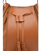 Isabella Cognac Beuteltasche aus Leder, 25 x 24 x 12,5 cm