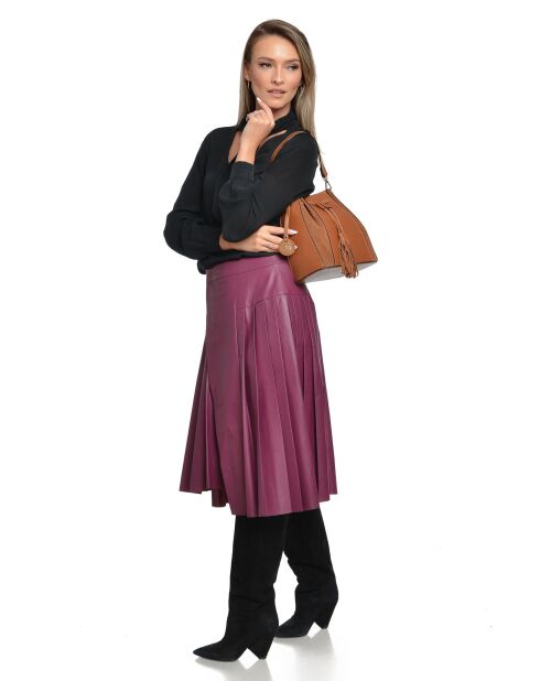 Isabella Cognac leren emmertas - 25x24x12,5 cm