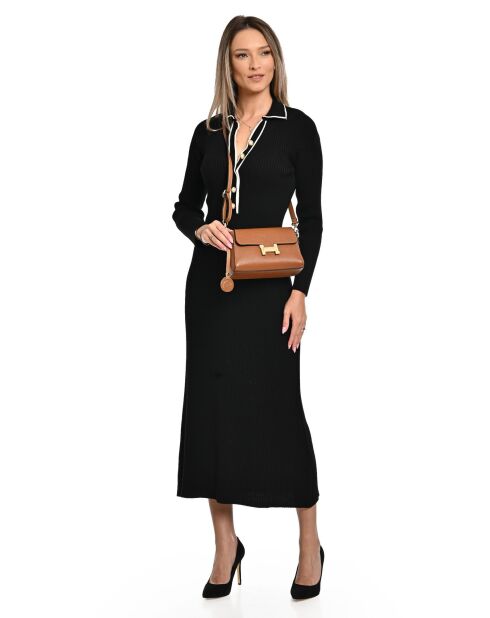 Gaya Cognac Schultertasche aus Leder - 15x20x7 cm