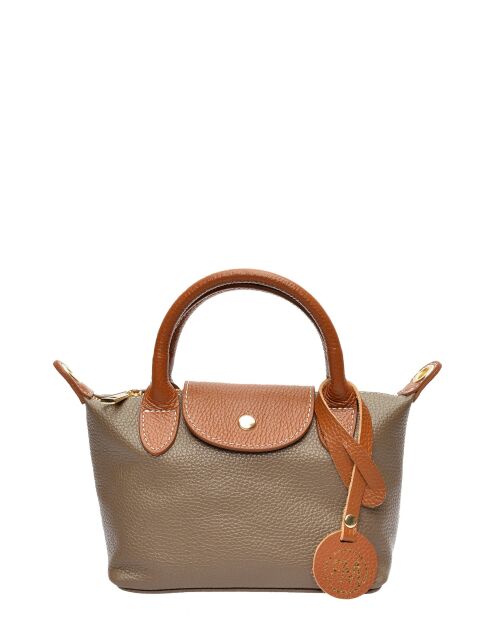 Marlene blauwe leren handtas - 13x22x8,5 cm