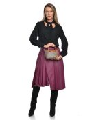 Marlene blauwe leren handtas - 13x22x8,5 cm