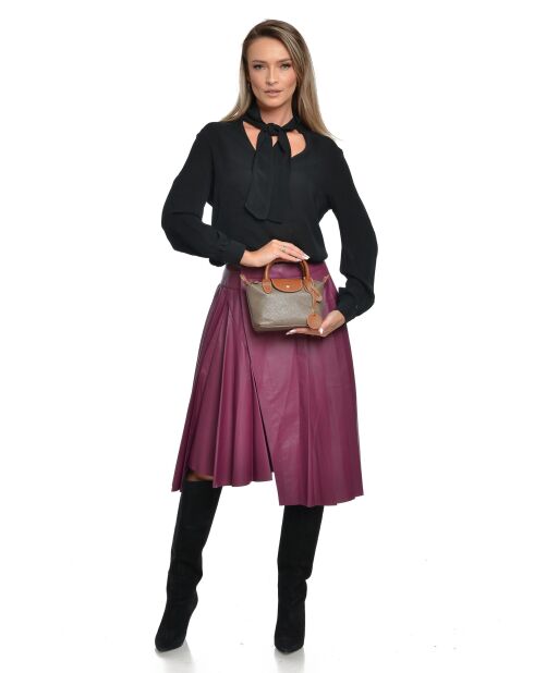 Marlene blauwe leren handtas - 13x22x8,5 cm