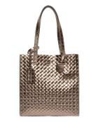 Schultertasche Roxane aus bronzefarbenem Leder - 33x31x9 cm