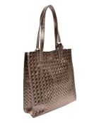 Schultertasche Roxane aus bronzefarbenem Leder - 33x31x9 cm
