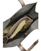 Schultertasche Roxane aus bronzefarbenem Leder - 33x31x9 cm