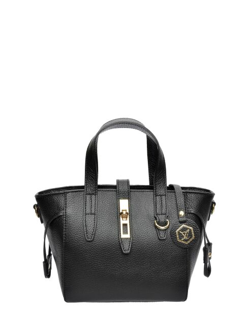 Amelia Schwarze Lederhandtasche - 20x25x11 cm