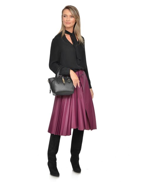 Amelia Schwarze Lederhandtasche - 20x25x11 cm