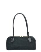 Gloria Schultertasche aus schwarzem Leder, 16 x 33,5 x 9 cm