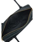 Gloria Schultertasche aus schwarzem Leder, 16 x 33,5 x 9 cm