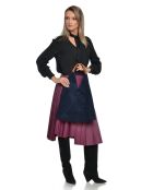 Valentina blauwe fluwelen leren hobotas - 31,5x37x4 cm