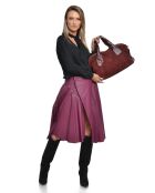 Alessia vin Velvet leren handtas - 28x42x15,5 cm