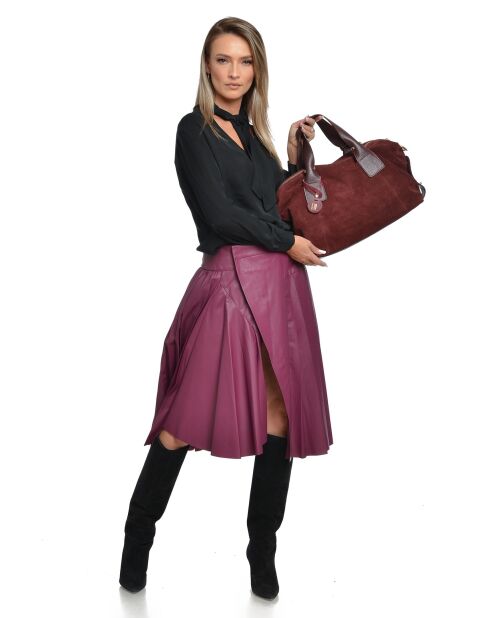 Alessia vin Velvet leren handtas - 28x42x15,5 cm