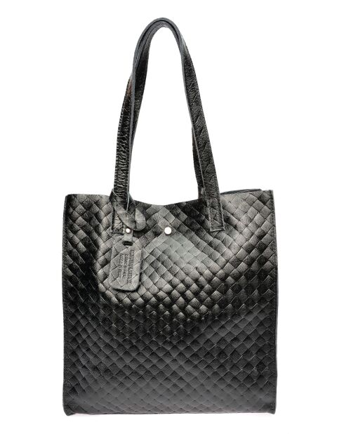 Zwarte leren schoudertas van Roxane - 33x31x9 cm