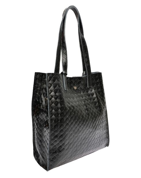 Zwarte leren schoudertas van Roxane - 33x31x9 cm