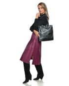 Zwarte leren schoudertas van Roxane - 33x31x9 cm