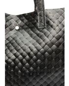 Zwarte leren schoudertas van Roxane - 33x31x9 cm