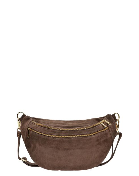 Dunkelbraune Schultertasche aus Kamelaleder - 19x31 cm